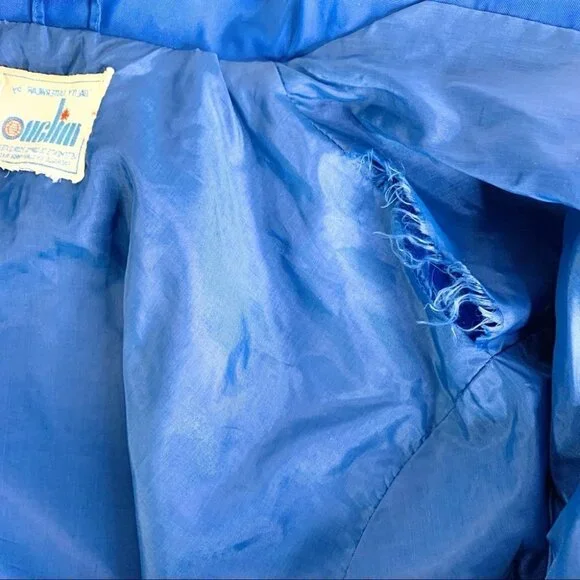 VINTAGE BLUE WATERPROOF RAIN SPRING SUMMER JACKET  UNISEX MEN WOMEN SIZE … - Picture 8 of 11